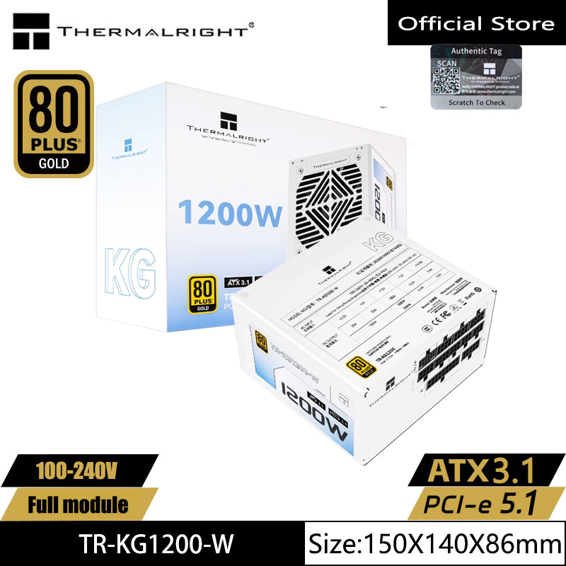 1000W White Modular Power Supply - Thermalright TR-KG1200-W/1000-W ホワイトゴールドメダル フルモジュラー電源/ATX3.1対応/電圧100-240V/PCI-E5.1対応
